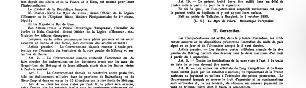 1893, 3 octobre, Traité de Bangkok